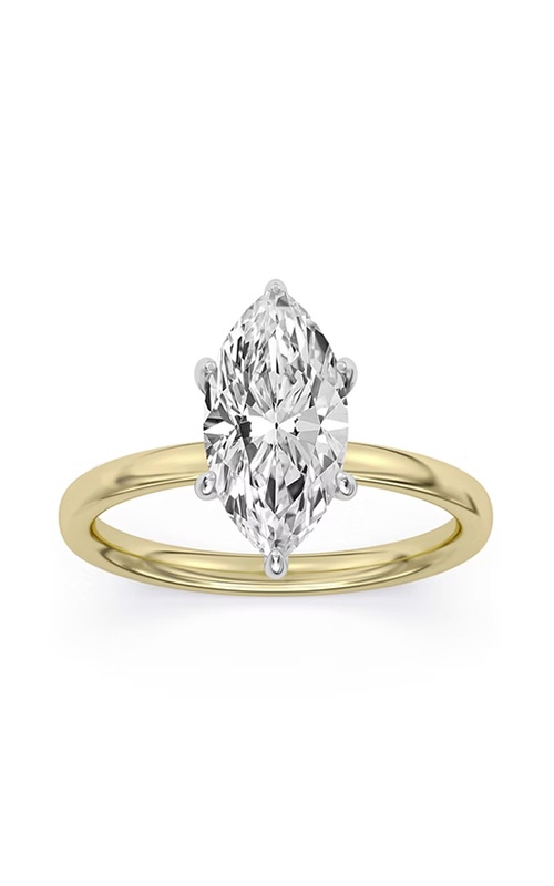 Centurion 14k Yellow and White Gold 100 Facets 2.01ct F VS1 Marquise Center and .07ctw Round Lab Grown Diamond Hidden Halo Engagement Ring RG055388-MQ-H2C-YWLG14-7