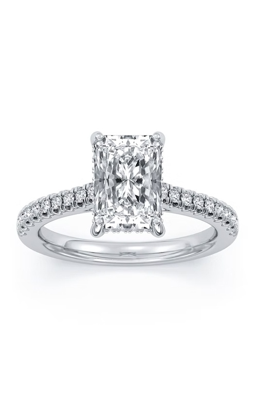 Centurion 14k White Gold 100 Facets 1.58CT E VS1 Radiant Center and .38ctw Round Lab Grown Diamond Hidden Halo Engagement Ring RG056241-RA-H1.5C-WLG14-7