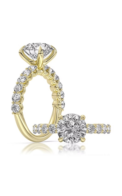 Centurion 14k Yellow Gold 2.55ct E VS1 100 Facets Round Center .78ctw Round Lab Grown Diamond Engagement Ring RG065701-RD-H2.5C-YLG14-7