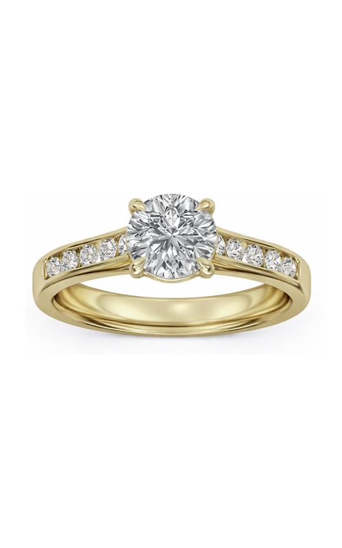 Centurion 14k Yellow Gold 1.23ct D VS2 100 Facets Round Center and .38ctw Round Lab Grown Diamond Channel Engagement Ring RG069429-RD-H1.3C-YLG14-7