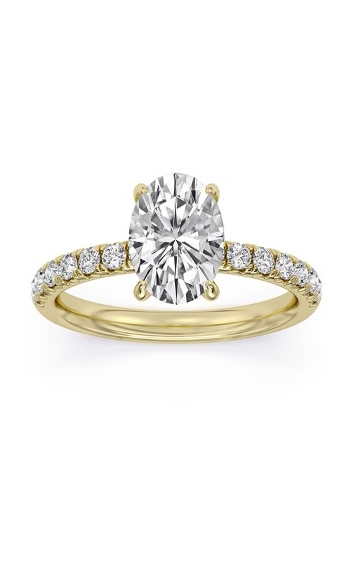 Centurion 14k Yellow and White Gold 2.00ct E VS1 100 Facets Oval Center .47ctw Round Lab Grown Diamond Engagement Ring RG055381-OV-H2C-YWLG14-7