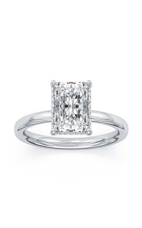 Centurion 14k White Gold 100 Facets 3.03ct E VS1 Radiant Center and .10ctw Round Lab Grown Diamond Hidden Halo Engagement Ring RG055388-RA-H3C-WLG14-7