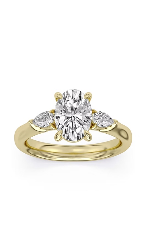 Centurion 14k Yellow Gold 2.01ct E VS2 100 Facets Oval Center and .40ctw Pear Lab Grown Diamond Engagement Ring RG065005-OV-H2C-YLG14-7