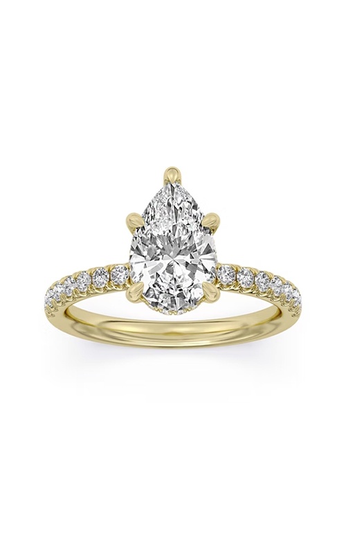 Centurion 14K Yellow Gold 2.09ct E VS1 100 Facets Pear Center and .36ctw Round Lab Grown Diamond Hidden Halo Engagement Ring RG065474-PE-H2C-YLG14-7