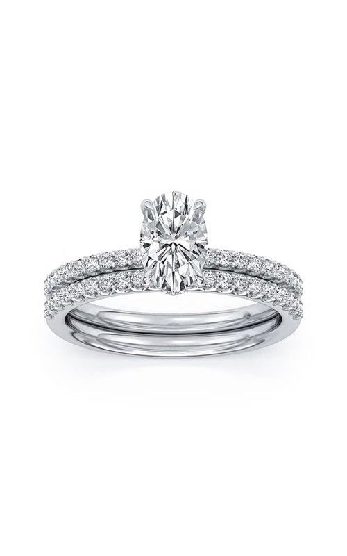 Centurion 14k White Gold 2.09ct E VS1 100 Facets Oval Center and .48ctw Round Lab Grown Diamond Wedding Set RG072101-OVH2C-AB-WLG14-7
