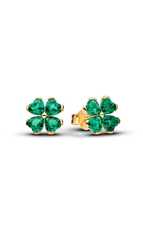 Pandora Green Lucky Clover Stud Earrings