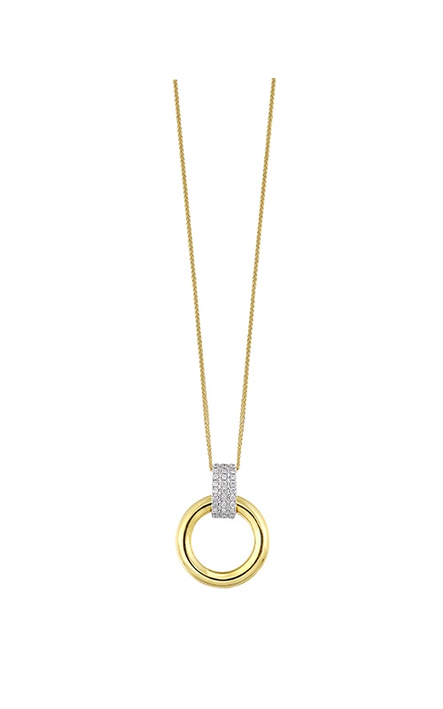 Albert's 14k Yellow Gold .08ct Diamond Circle Necklace PD10975-4YC