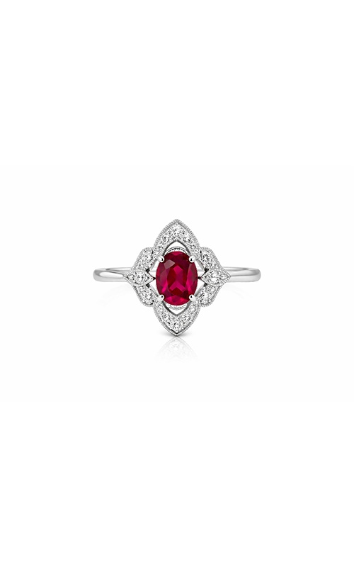 Albert's 14k White Gold .65ct Ruby Oval and .10ctw Diamond Ring R7256-RU-14W