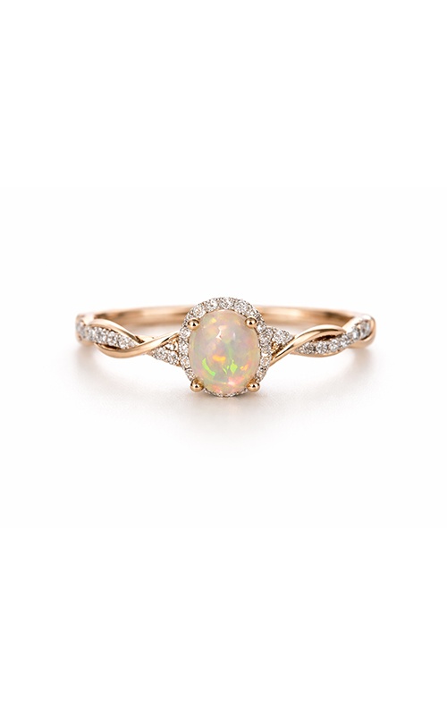 Albert's 14k Yellow Gold .55ctw Opal Oval and .33ctw Diamond Ring R6276-OP-OVAL-YG