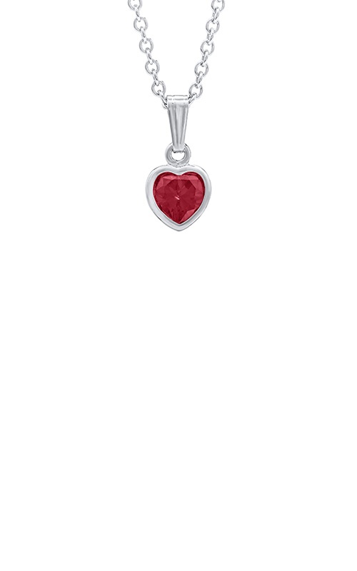 Albert's Kids Sterling Silver July CZ Heart Pendant on 13'' Chain P 25207