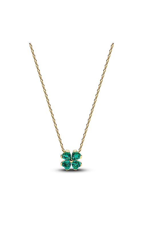 Pandora Green Lucky Clover Pendant Necklace 364502C01-45