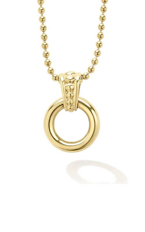 Lagos 18k Yellow Caviar Gold Circle Necklace 07-10214-ML