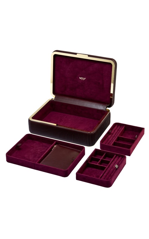 Wolf Bella Medium Jewelry Box in Bordeaux 781026
