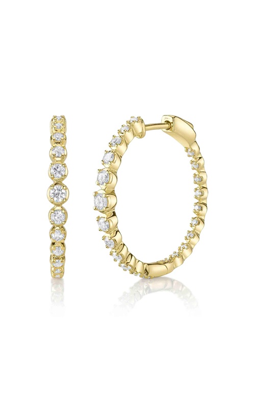 Shy Creation 14k Yellow Gold .84ctw Diamond Hoop Earrings SC55024983V2D1.00