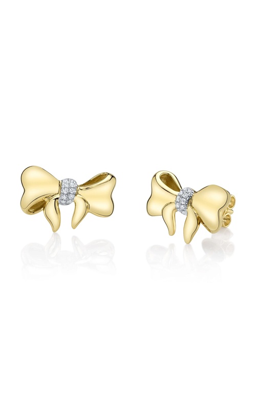 Shy Creation 14k Yellow Gold .08ctw Diamond Oval Hoop Earrings