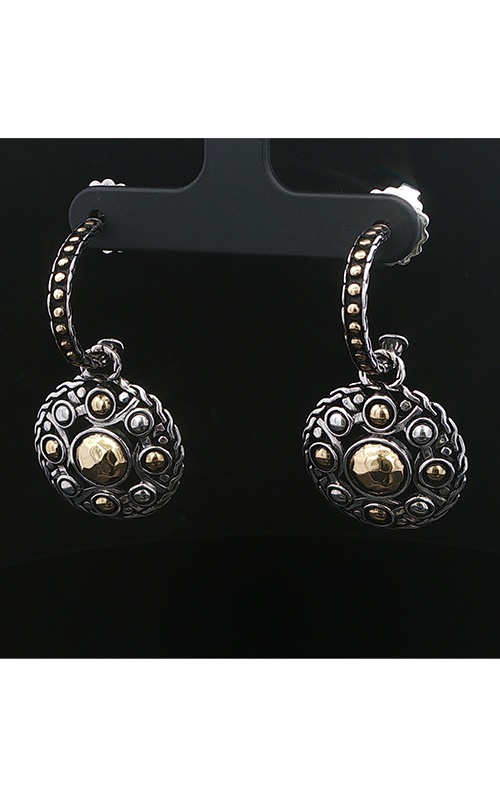 Albert's Estate John Hardy Sterling Silver & 22K Yellow Gold Dangle Hoop Earrings EEAR01886