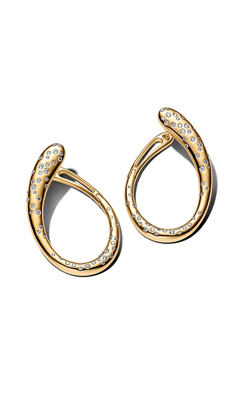 Pandora Organically Shaped Stone-Set Hinged Hoop Earrings 264660C01
