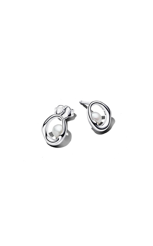 Pandora Organically Shaped Oval & Treated Freshwater Cultured Pearl Stud Earrings 293295C01