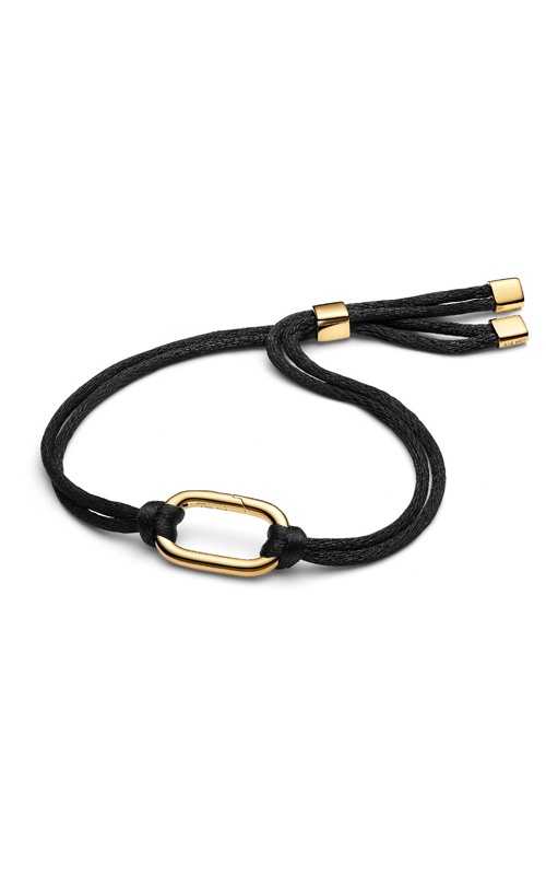【PANDORA】 Pandora Black Cord Box Chain Bracelet 593816C02-17
