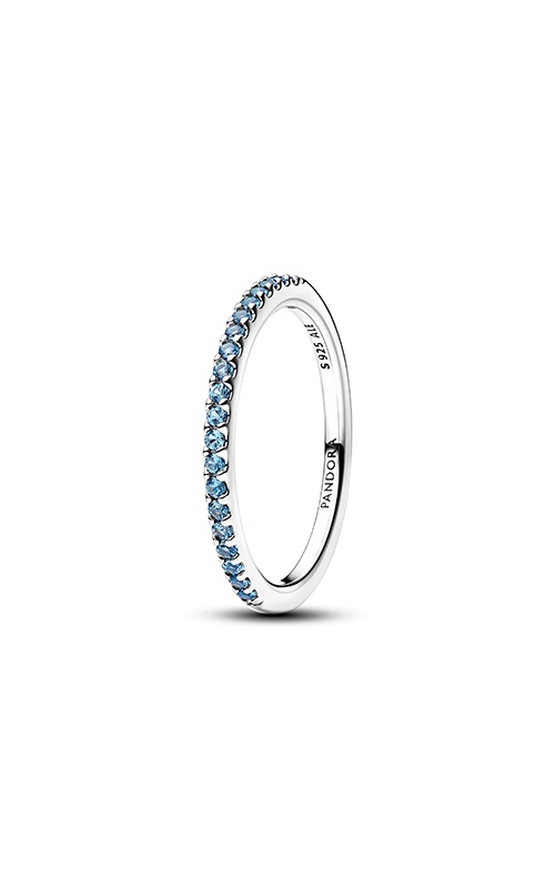 Pandora Sparkling Aquamarine Half-Eternity Band Ring 192999C03-48