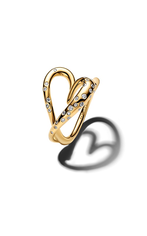Pandora Organically Shaped Stone-Set Heart Ring 164675C01-56