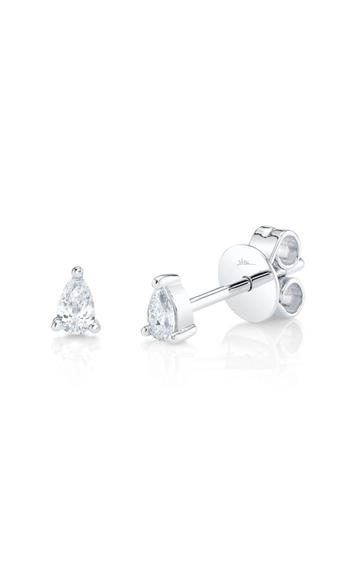 Shy Creation 14k White Gold .15ct Pear Diamond Stud Earrings SC55029154