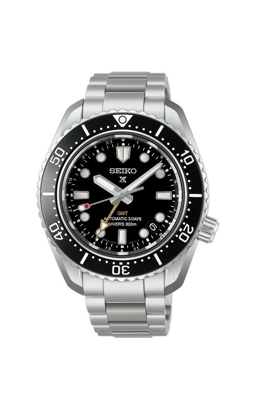 Seiko Men's Prospex 42mm Automatic GMT Black Dial Watch HBC002