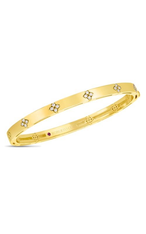 Roberto Coin 18k Yellow Gold Love in Verona .10ctw Round Diamond 48x58 G-H, SI Bangle Bracelet 7773860AYBAX