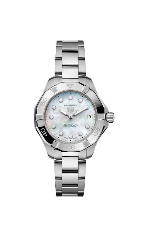 TAG Heuer Ladies' Aquaracer 34mm Solargraph Blue Diamond Dial