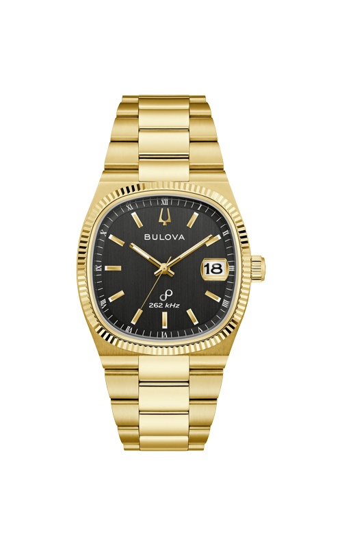 サ*ゴ様 BULOVA アンティークゴールド デジタル腕時計 Bulova Men's Super Seville Gold Tone Green Dial Watch 97B237