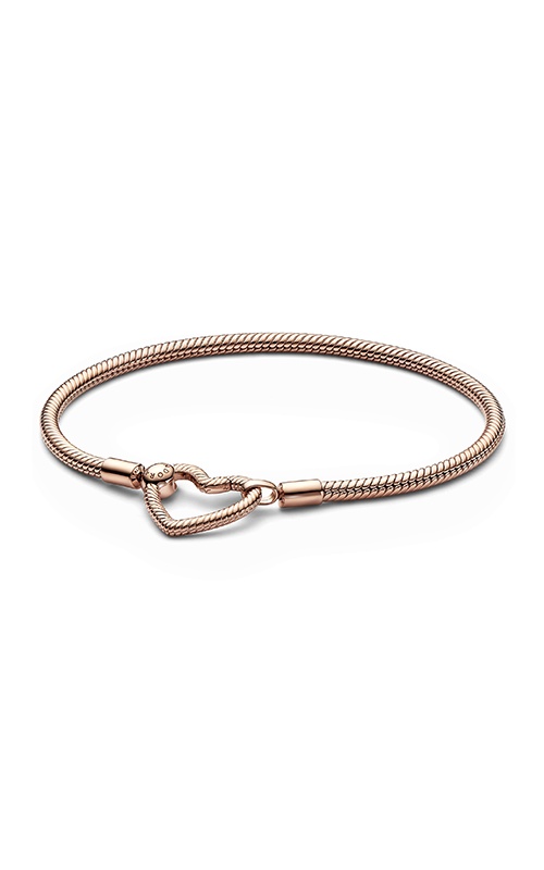 Pandora Moments Heart Closure Snake Chain Bracelet 582257C00-17