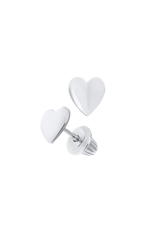 Albert's Kids Sterling Silver 7mm Heart Safety Back Stud Earrings ES251