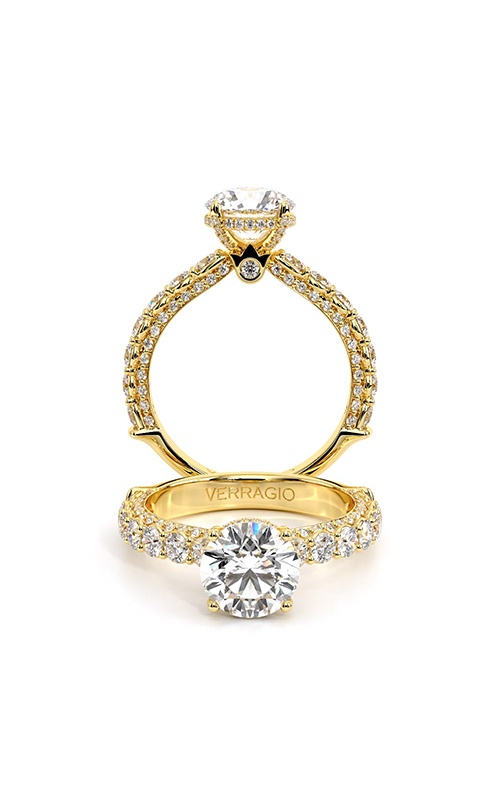 Verragio 18k Yellow Gold 1.21ctw Round Semi Mount Diamond Engagement Ring ENG-0489R-2.5-8