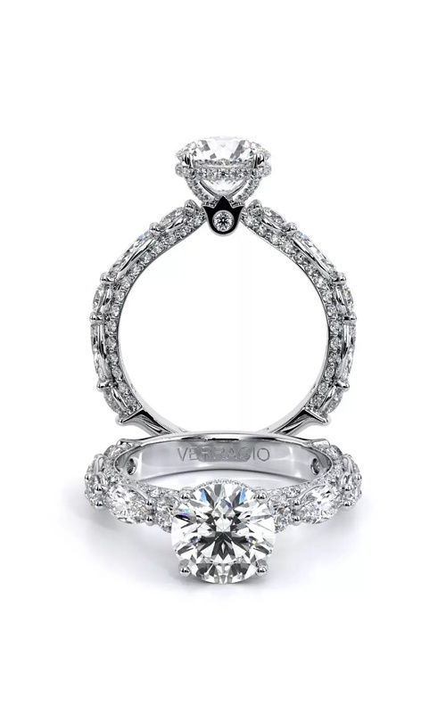 18K WHITE GOLD  1.70CTW ROUND CUBIC ZIRCONIUM  CENTER STONE  WITH UNDER HALO ENGAGEMENT RING