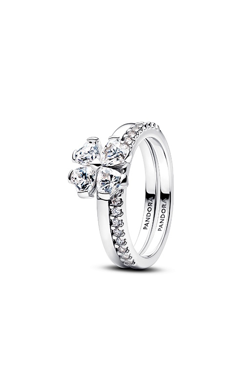 Pandora Sparkling Lucky Clover Splittable Ring 194507C01-48