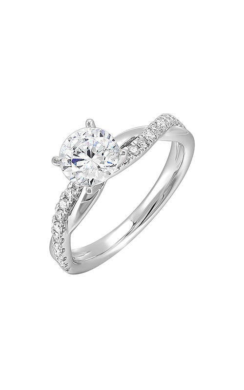 Perfect Love 14K White Gold 1/5CTW Round Diamond Twisted Semi Mount Engagement Ring W0302RN150SM-4WB