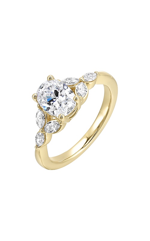 Perfect Love 14k Yellow Gold 1/3ctw Marquise Diamond Semi Mount Engagement Ring W0751ON100SM