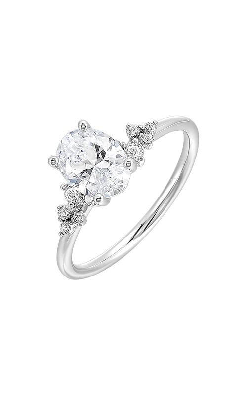 Perfect Love 14k White Gold 1/8ctw Round Diamond Semi Mount Engagement Ring W1121ON200SM-4WB