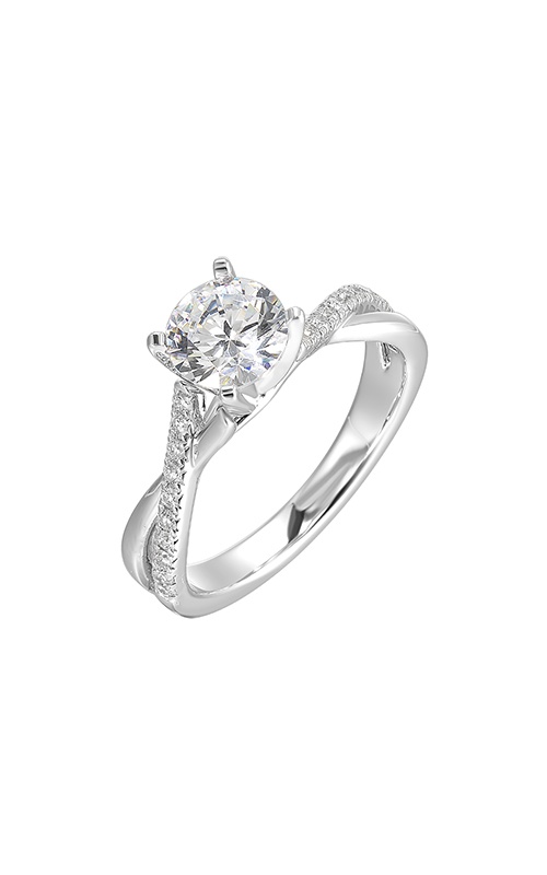 Perfect Love 14k White Gold 1/7ctw Round Twist Semi Mount Engagement Ring W1282RN200SM-4WB