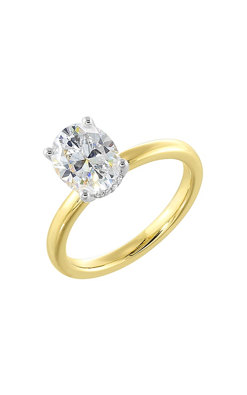 Perfect Love 14k Yellow Gold 1/15ctw Round Hidden Halo Semi Mount Engagement Ring W4710ON200SM-4YWB