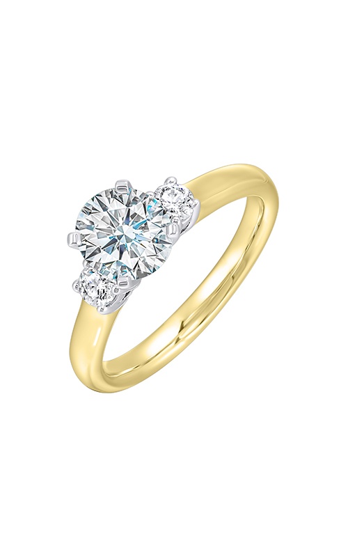 Perfect Love 14K Yellow Gold Band With White Gold Head 1/2CTW Round Diamond Semi Mount Engagement Ring W0290RN200SM-4YWB