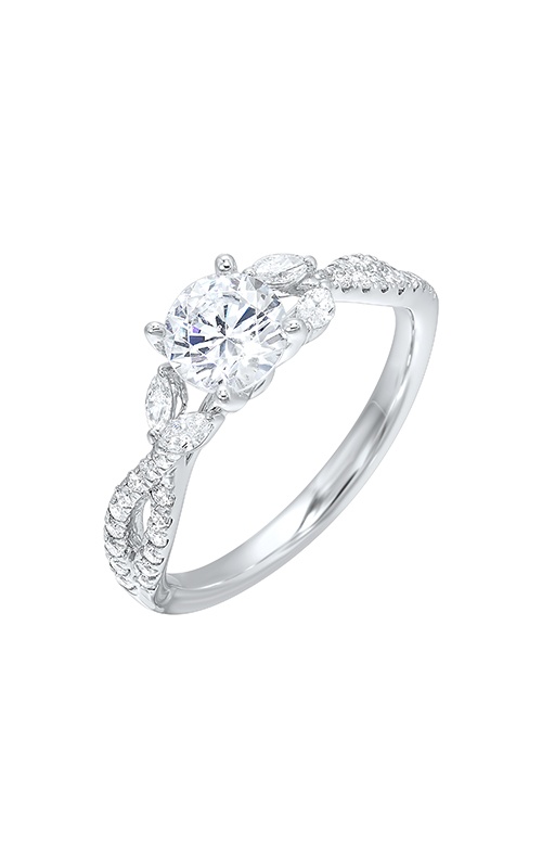 Perfect Love 14k White Gold 1/3ctw Infinity Semi Mount Engagement Ring W0401RN200SM-4WB