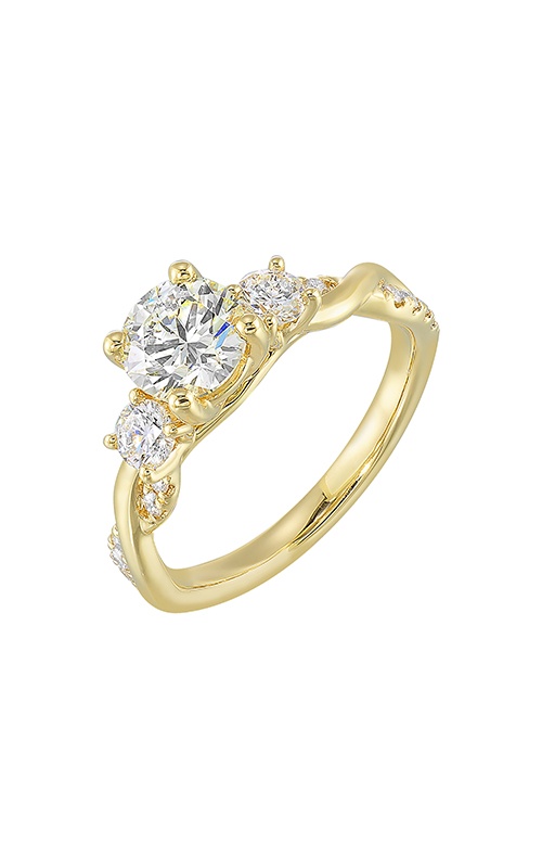 Perfect Love 14k Yellow Gold 1/2ctw Cathedral Engagement Ring W0412RN150SM-4YB