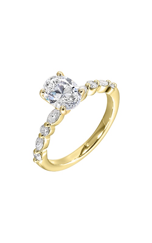 Perfect Love 14k Yellow Gold 1/3ctw Marquise/Round Semi Mount Engagement Ring W0761ON200SM-4YB