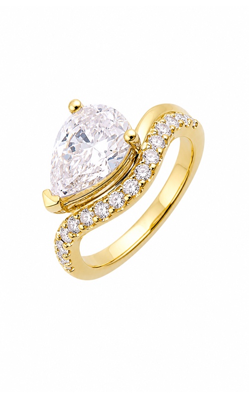 Perfect Love 14k Yellow Gold 1/2ctw Round Curved Semi Mount Engagement Ring W3791SN200SM-4YB