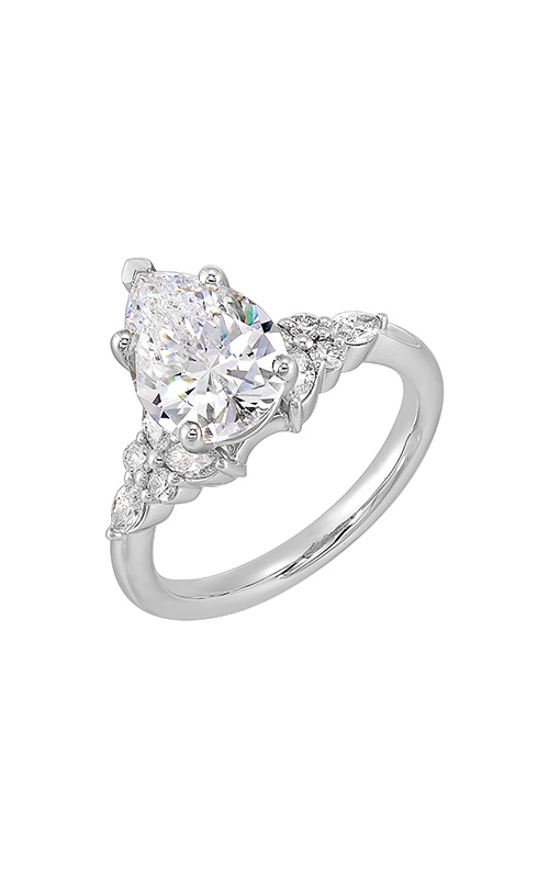 Perfect Love 14k White Gold 1/2ctw Round Semi Mount Engagement Ring W3901SN200SM-4WB