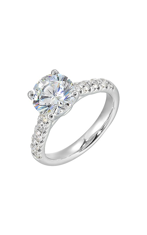 Perfect Love 14k White Gold 1/2ctw Round Semi Mount Engagement Ring W4481RN200SM-4WB