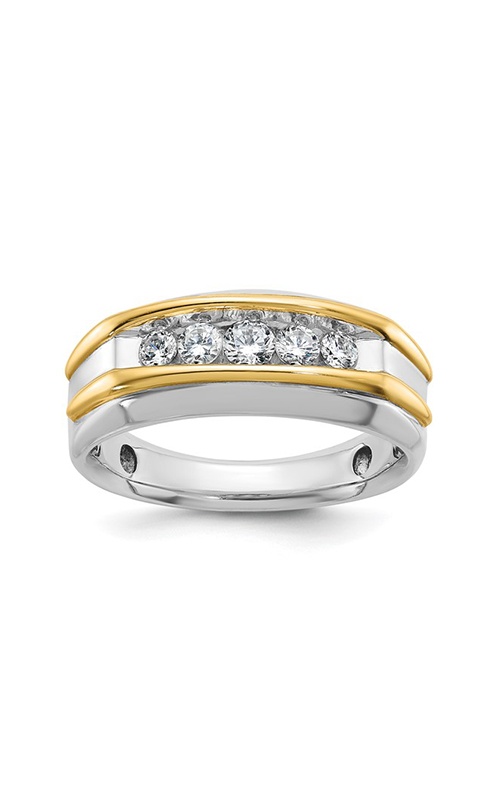 Albert’s Men’s 14K White & Yellow Gold .50CTW Round Diamond Wedding Band B63685-4WYBB