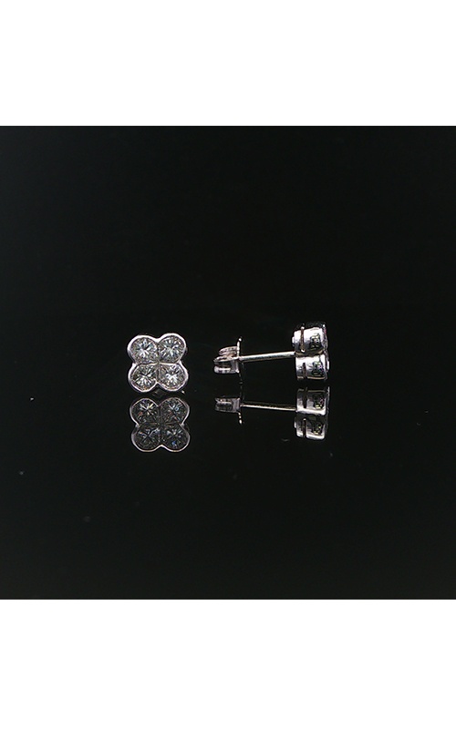 Albert's Estate 18K White Gold .90CTW Diamond Clover Stud Earrings EEAR02153