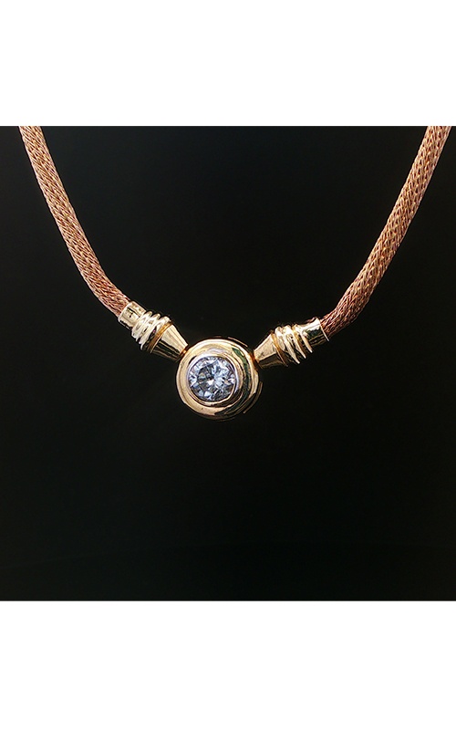 Albert's Estate 14K Yellow Gold 1.35CT Round G I2 Diamond Bezel Set Necklace EOTHR02202